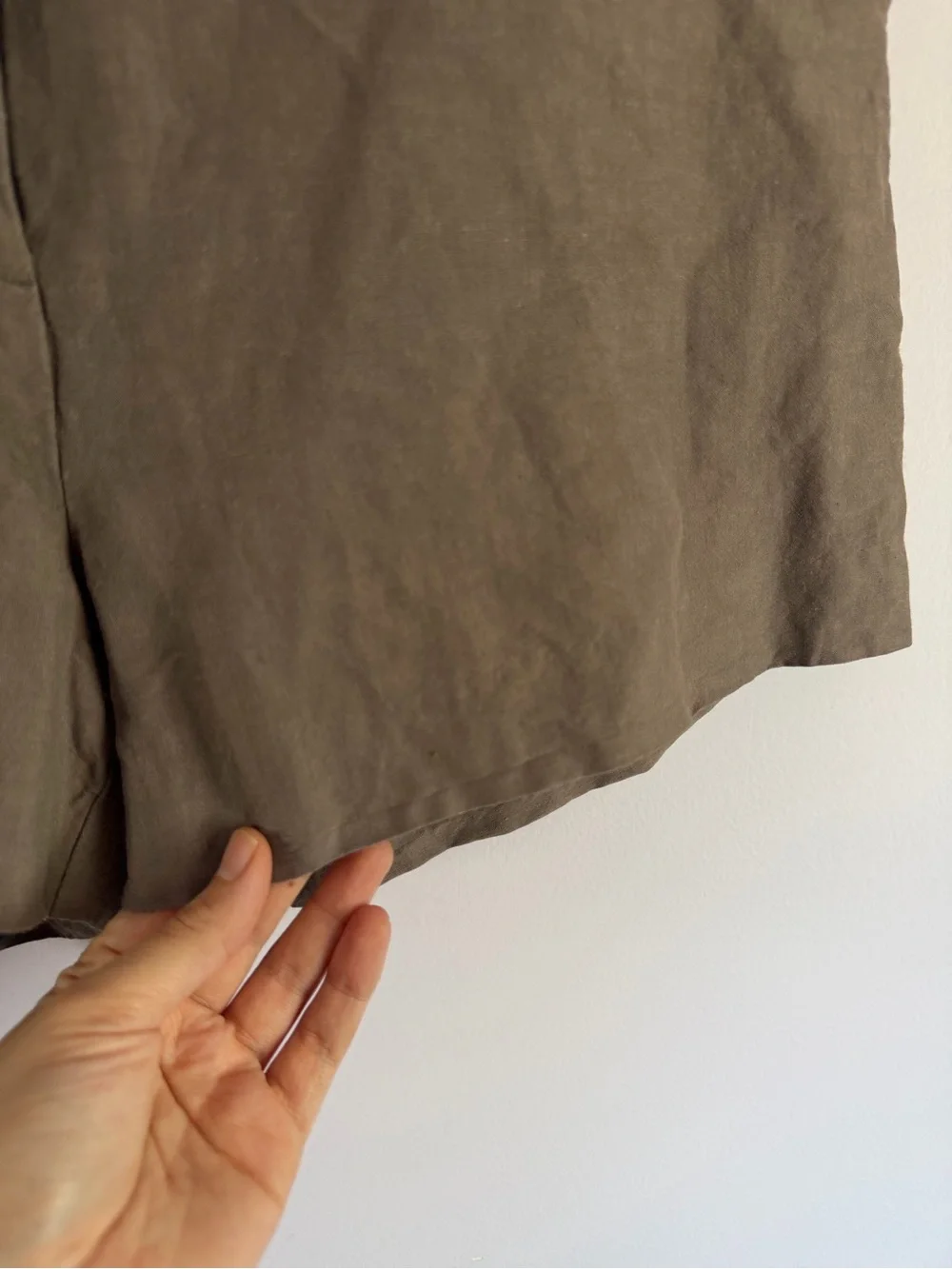 Aritzia Babaton High-Rise Chino Shorts Sable Brown Lined 10